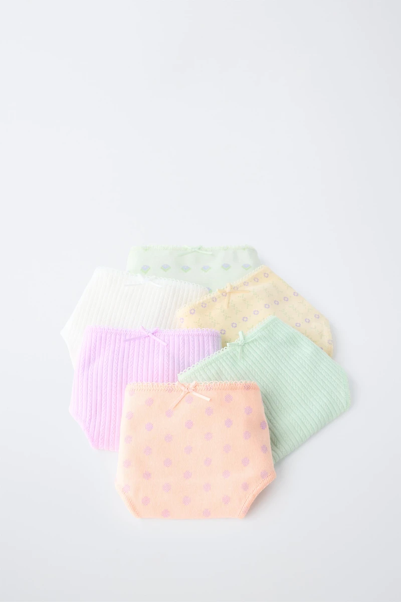6-14 YEARS / SIX-PACK OF FLORAL UNDERWEAR