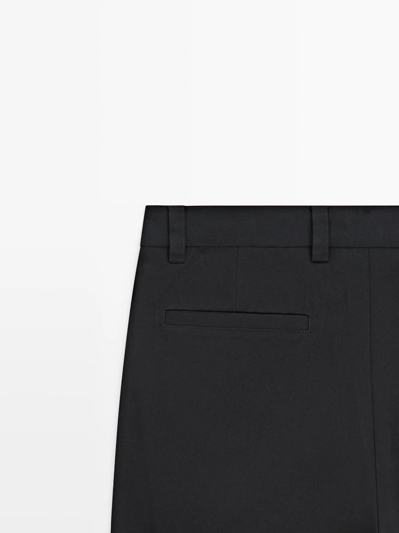 Cotton trousers with darts