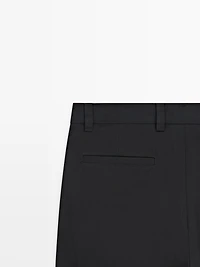 Cotton trousers with darts