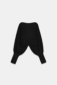 SHORT PUFF SLEEVE KNIT JUMPER