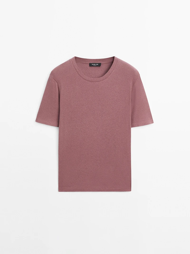 Short sleeve cotton blend T-shirt
