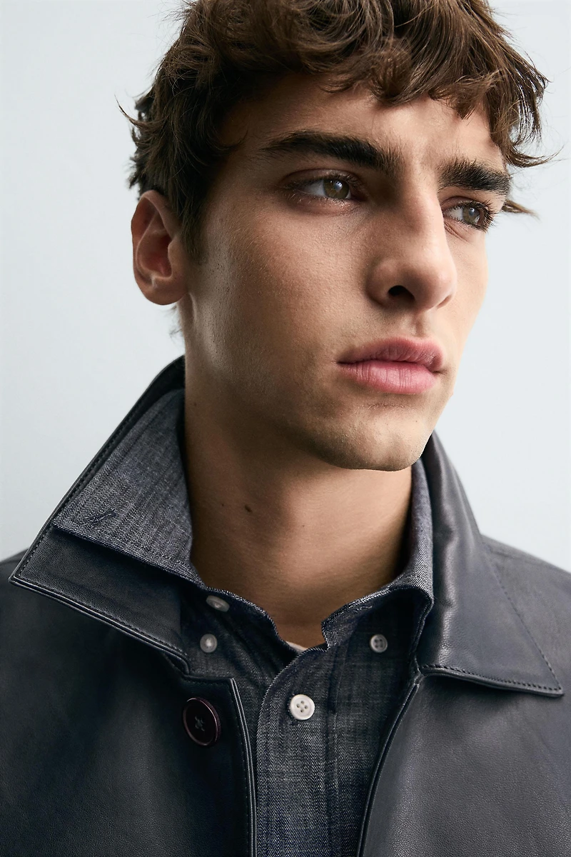 BOXY FIT LEATHER JACKET