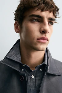 BOXY FIT LEATHER JACKET
