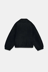 ZIPPERED KNIT BOMBER JACKET