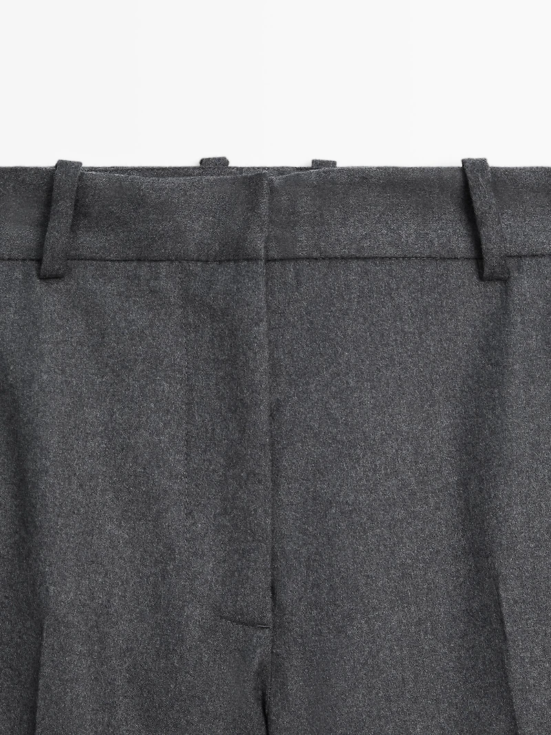 Wool flannel suit trousers