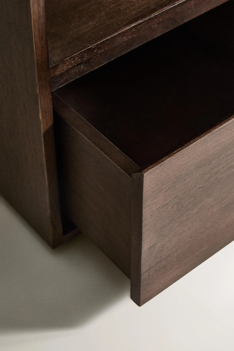 WOODEN BEDSIDE TABLE