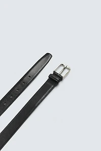 TOPSTITCHED LEATHER BELT