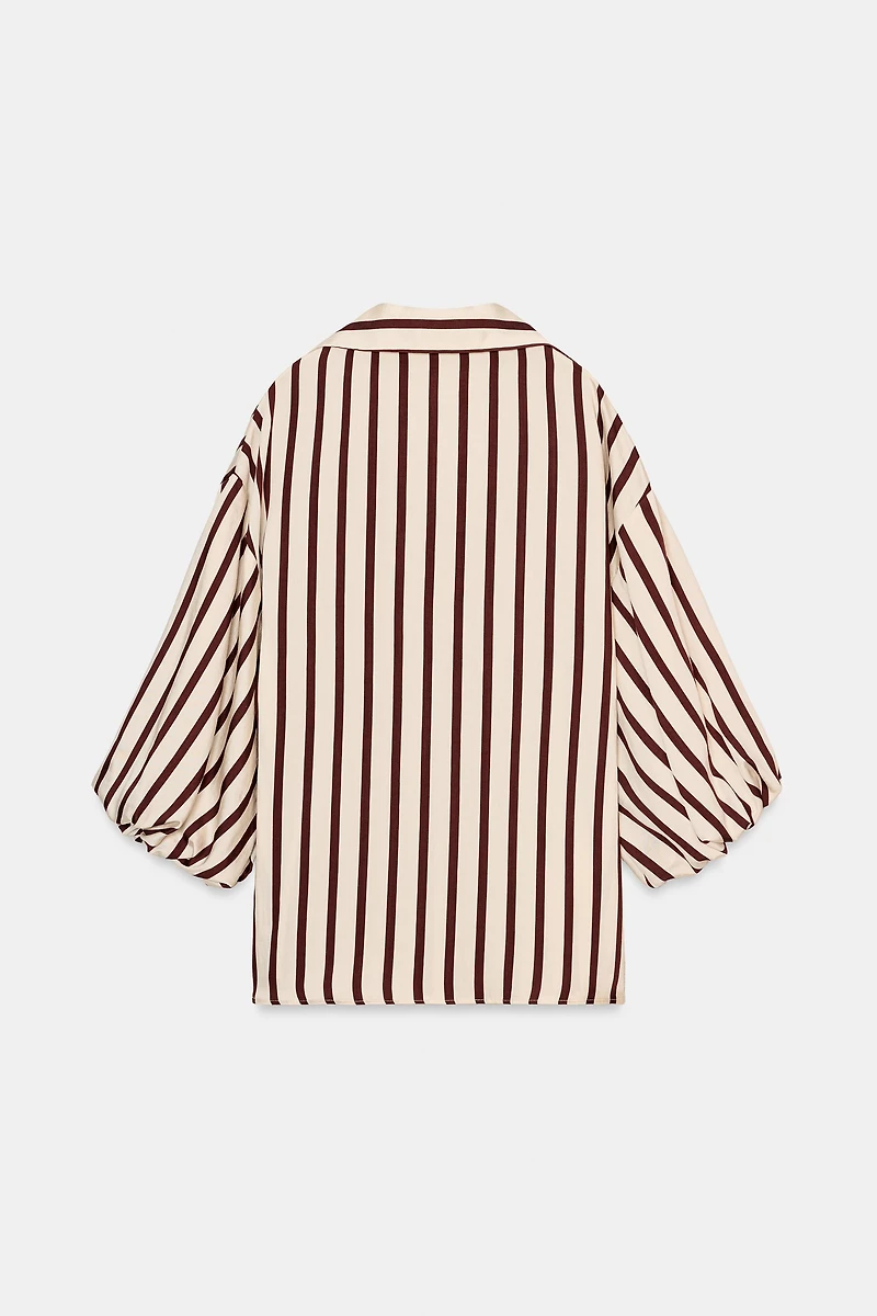 CHEMISE À RAYURES ET MANCHES BOUFFANTES