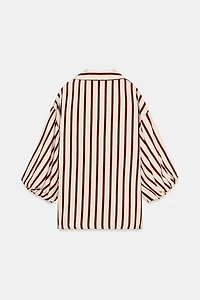 CHEMISE À RAYURES ET MANCHES BOUFFANTES