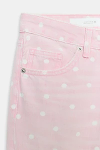 TRF WIDE LEG LOW RISE POLKA DOT JEANS