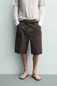 BELTED BAGGY FIT SHORTS