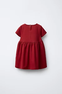 ROBE EN PONTE DE ROME AVEC NŒUD VELOURS