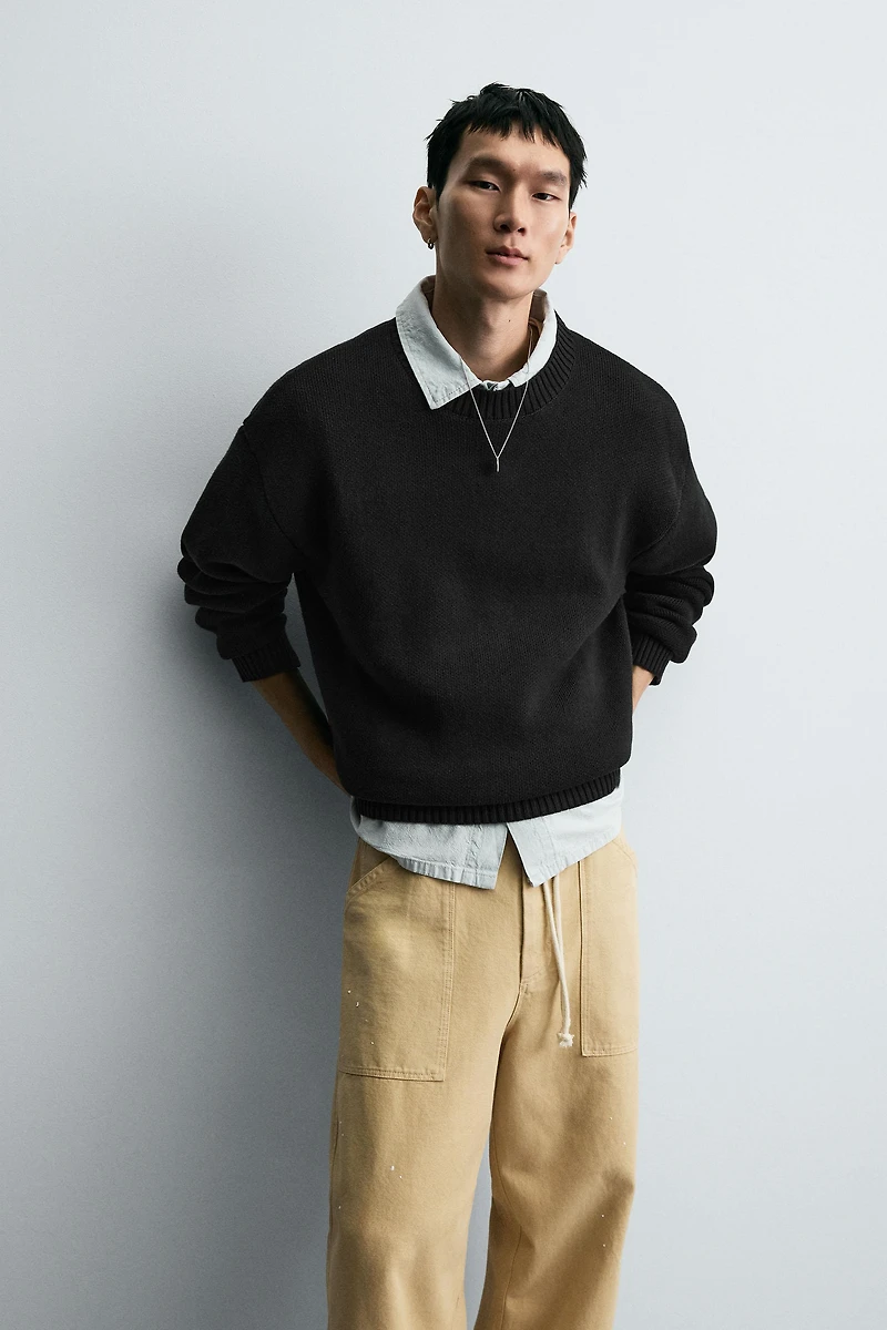 COTTON TEXTURE SWEATER