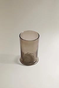 SMOKED TEXTURED GLASS TOOTHBRUSH TUMBLER