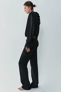 DRAPED BACK-TIE BODYSUIT