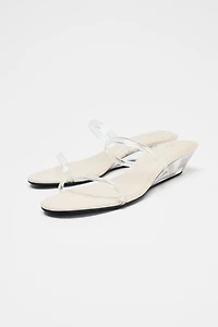 VINYL WEDGE SANDALS