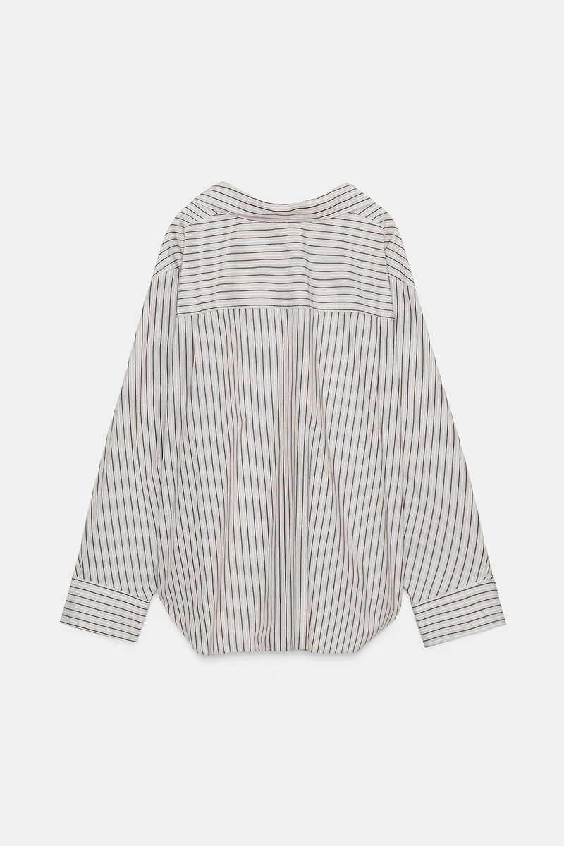 OVERSIZED STRIPED BATWING SHIRT