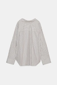 OVERSIZED STRIPED BATWING SHIRT