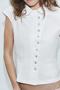 BUTTONED TRENCH COAT TOP
