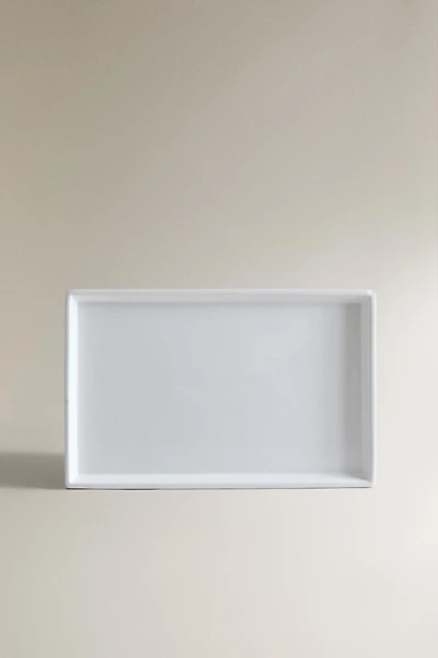 WHITE EARTHENWARE BATHROOM TRAY