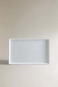 WHITE EARTHENWARE BATHROOM TRAY