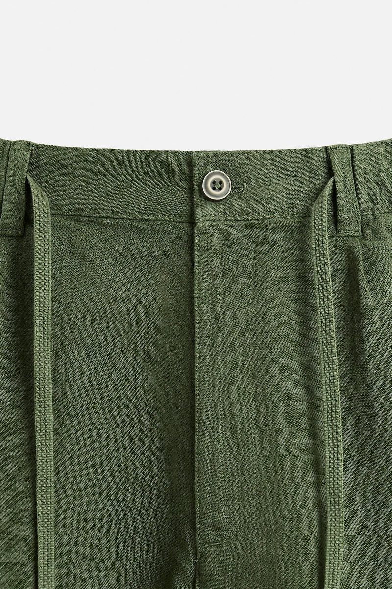 LINEN BLEND SHORTS