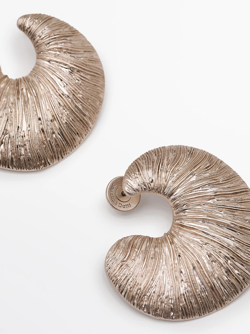 Boucles d’oreilles anneau fossile