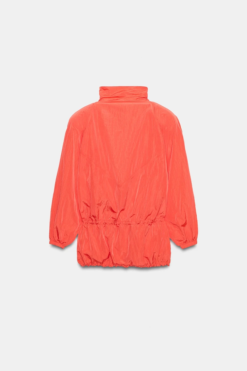 TECHNICAL FABRIC SHOULDER PAD ZIP JACKET