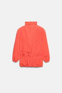 TECHNICAL FABRIC SHOULDER PAD ZIP JACKET