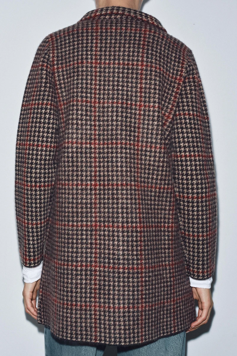100% WOOL HOUNDSTOOTH COAT