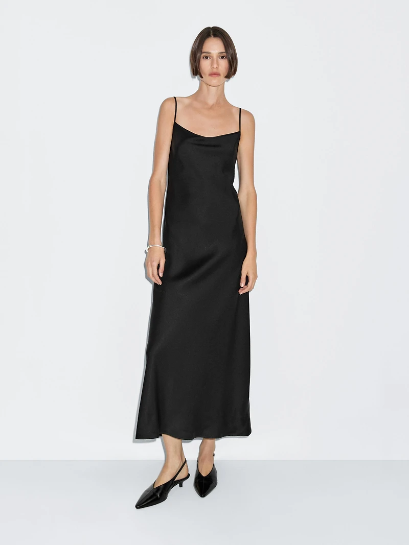 Robe longue nuisette en crêpe