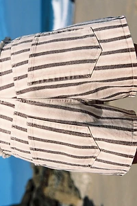 Z1975 FRAYED STRIPED DENIM SHORTS