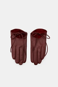 GANTS EN CUIR À LACETS
