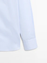 Chemise slim micro-carreaux 100 % coton