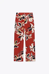 FLORAL PRINT LINEN PANTS