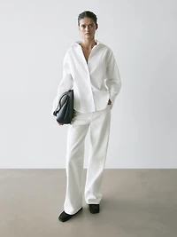 Cotton poplin shirt with dart detail