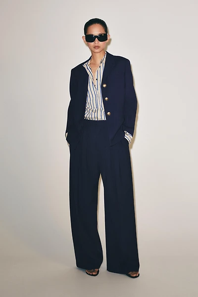 ZW COLLECTION WIDE-LEG PLEATED TROUSERS