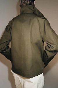 ZW COLLECTION SHORT HIGH-NECK TRENCH COAT