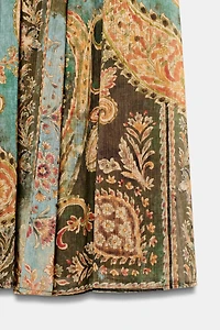 JUPE MI-LONGUE IMPRIMÉE AVEC CEINTURE