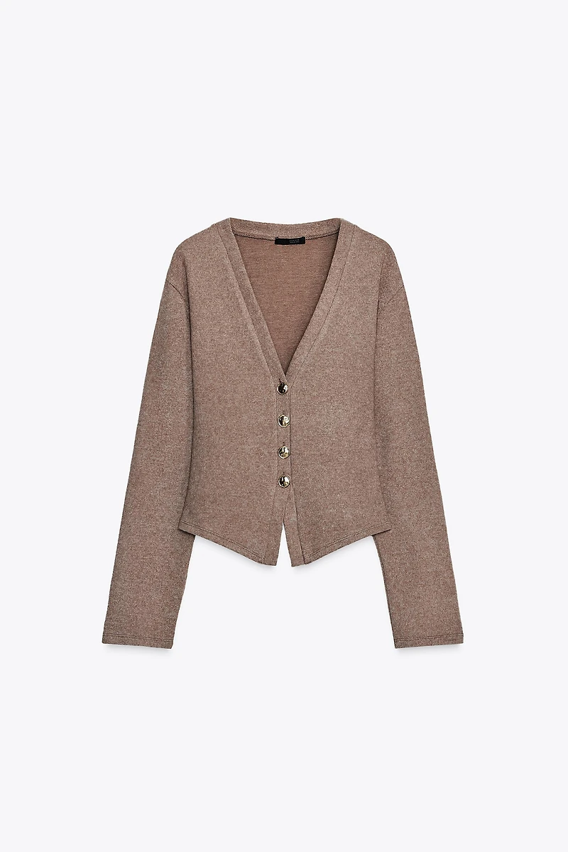 SOFT BUTTON CARDIGAN