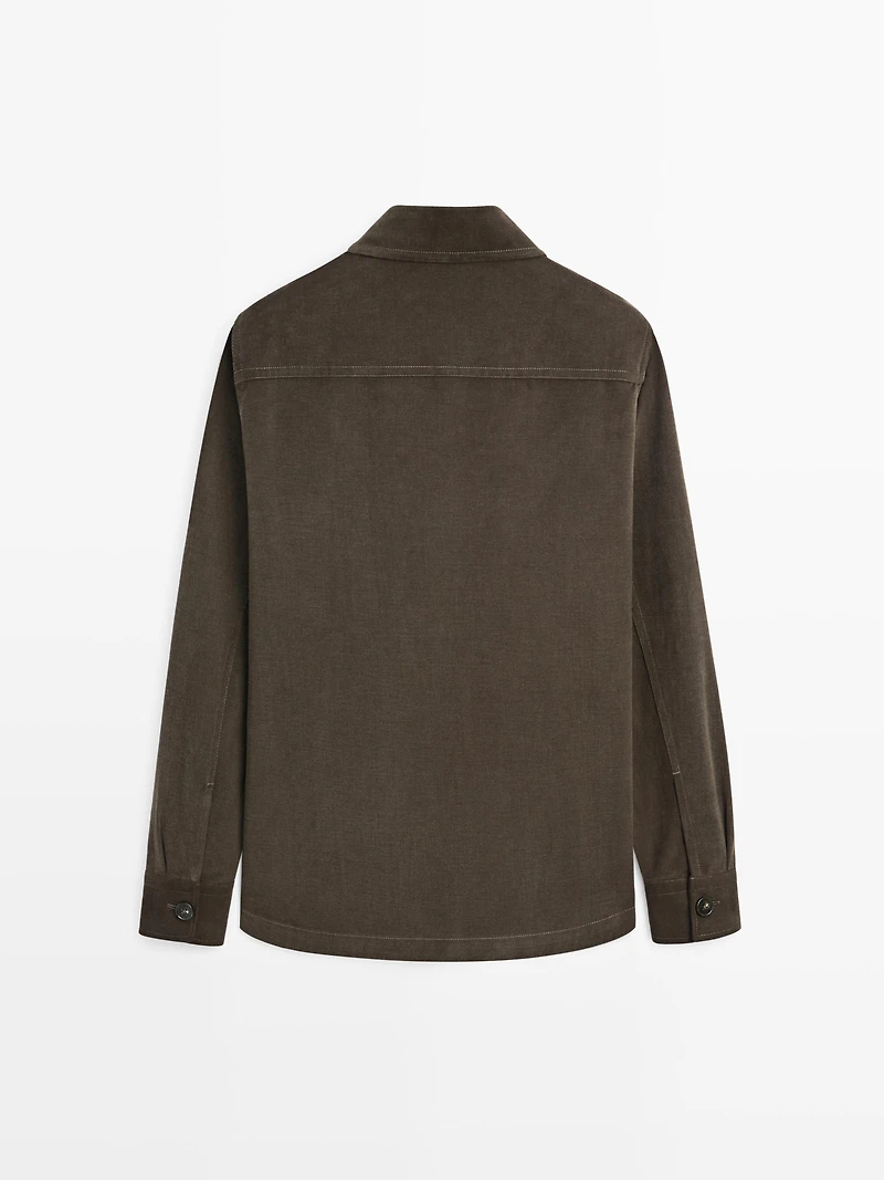 Twill overshirt with pockets