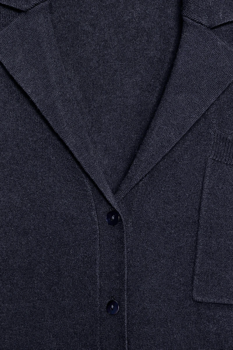 100% EXTRA SOFT OVERSIZED WOOL POLO JACKET