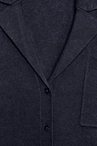 100% EXTRA SOFT OVERSIZED WOOL POLO JACKET