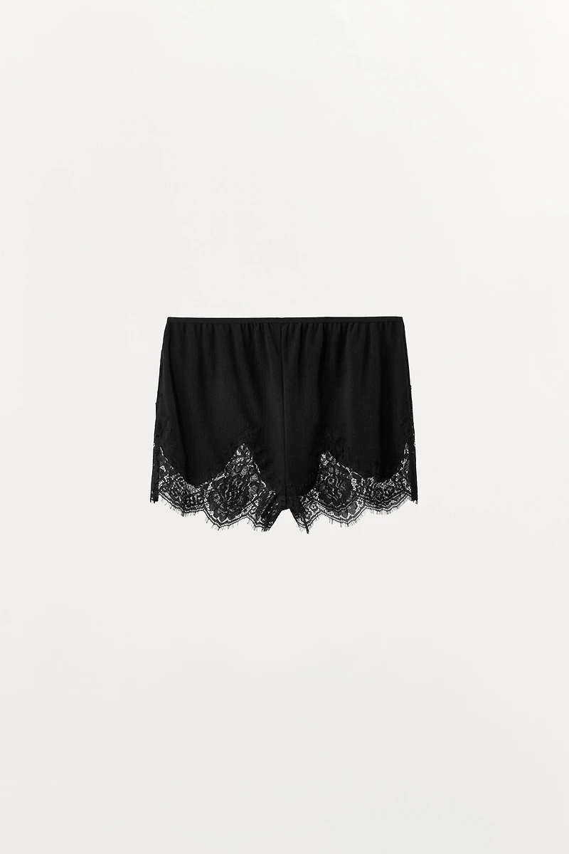 POINTELLE LACE SHORTS