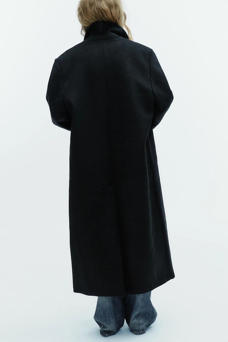 EXTRA LONG WOOL BLEND COAT