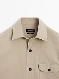 100% cotton overshirt with pocket