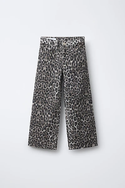 JEANS WIDE LEG ANIMAL PRINT