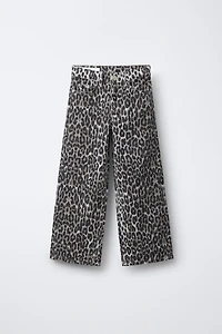 JEANS WIDE LEG ANIMAL PRINT
