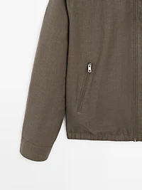 Short reversible linen blend jacket