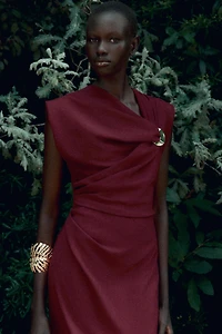 ROBE MIDI DÉCOR DORÉ